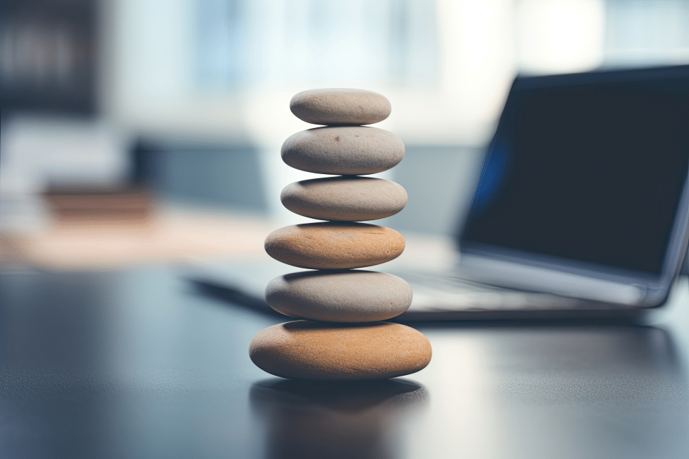 zen stones at work meditation and mindfulness