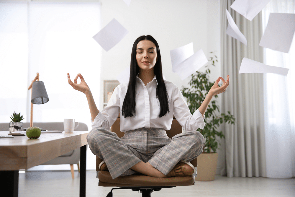 corporate meditating at work mindfulness